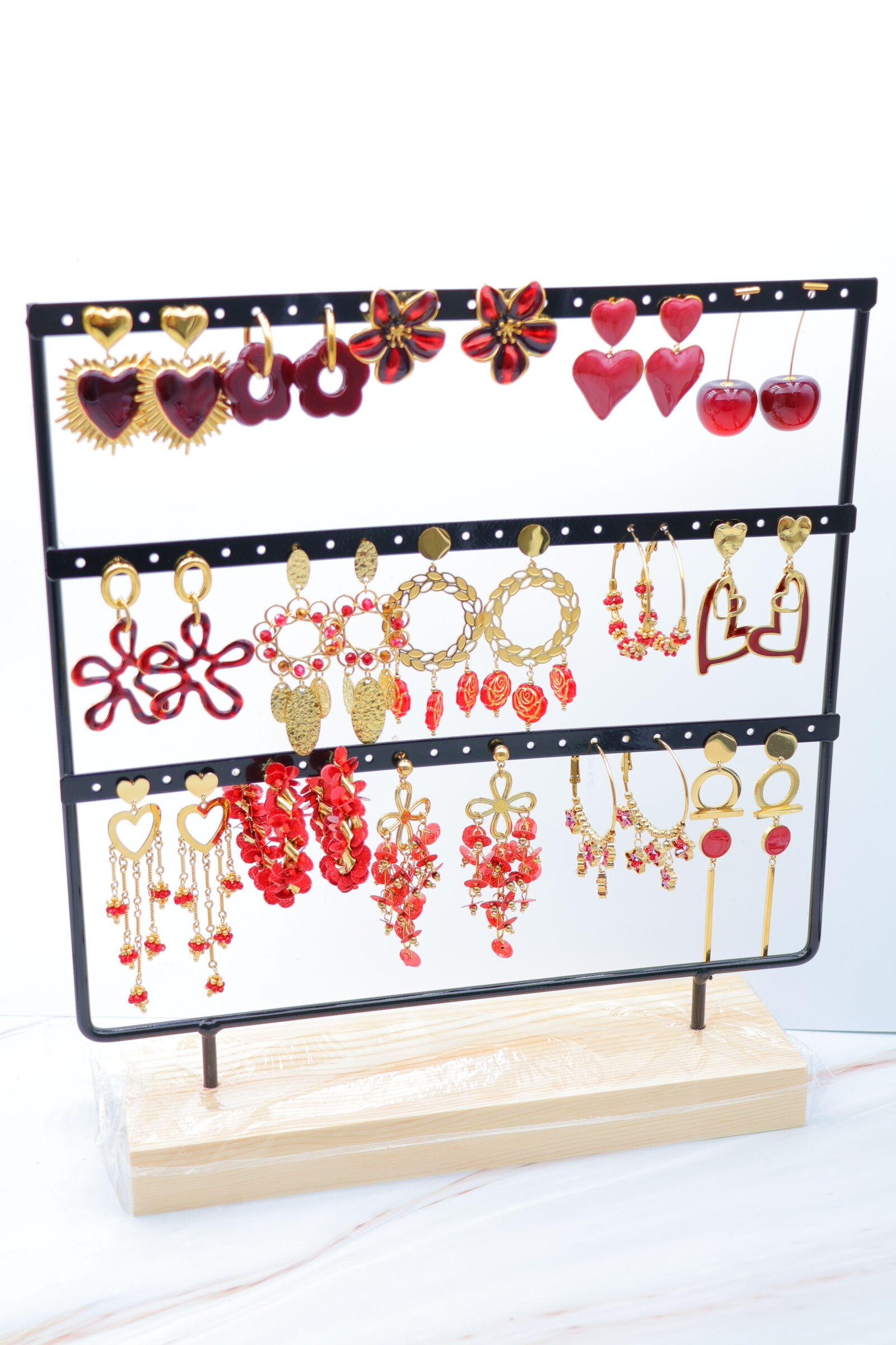 Set di 15 paia di orecchini con espositore - PRT-OREILLE108