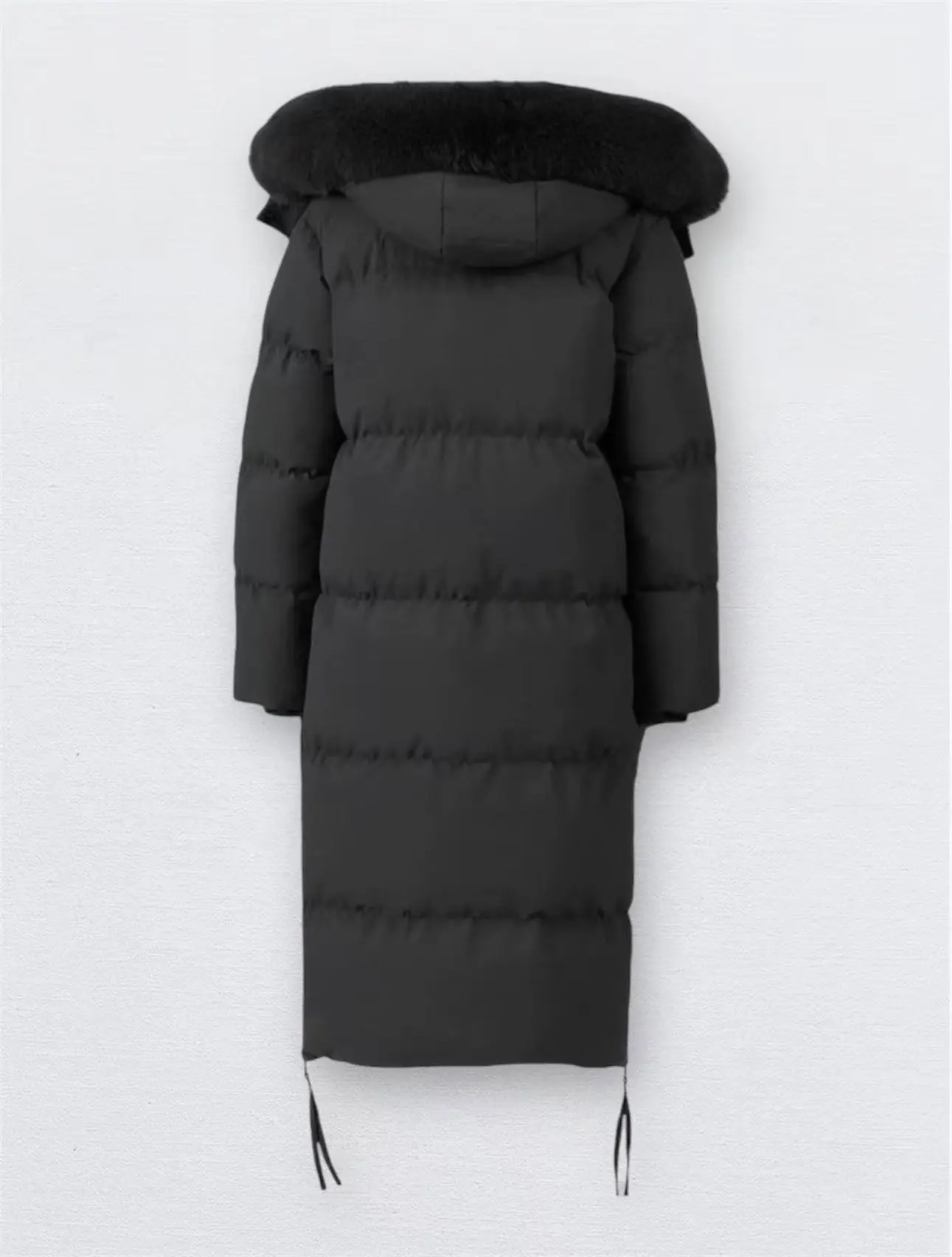 ジャケット・アウター Liora Long Quilted Down Coat black / M Buy wholesale LONG BLACK QUILTED DOWN JACKET WITH FAUX FUR
