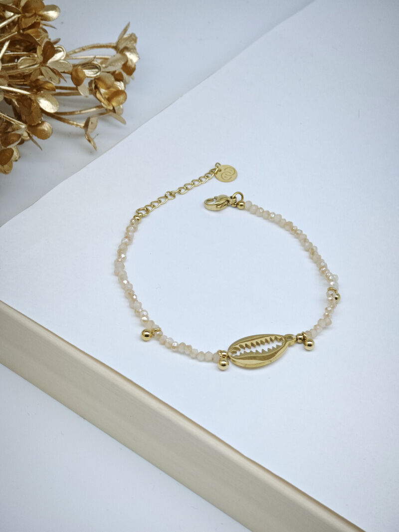 Edelstahl Muschelperlen Armband - A261