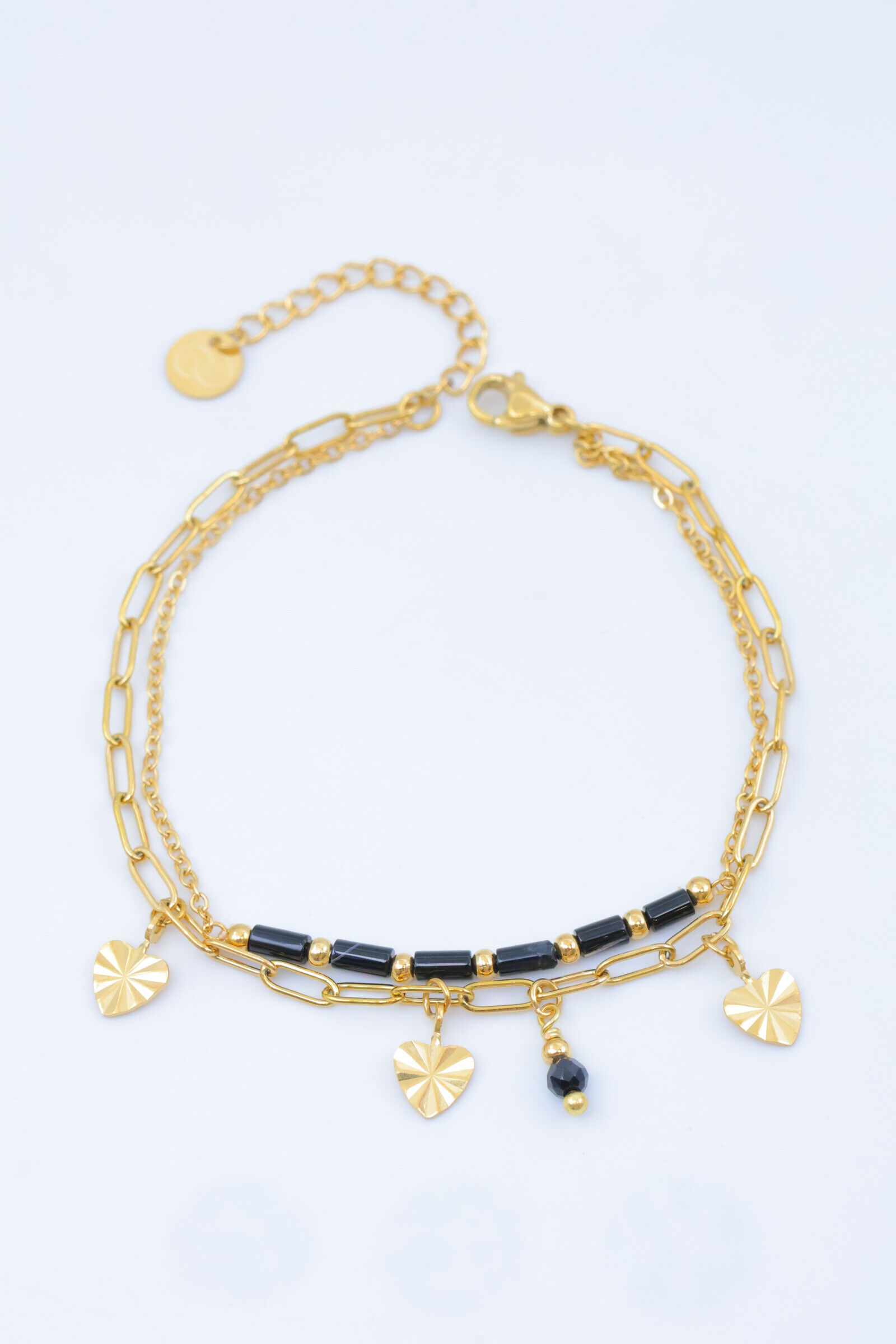 Herzen und Glieder Armband mit Perlen - A266