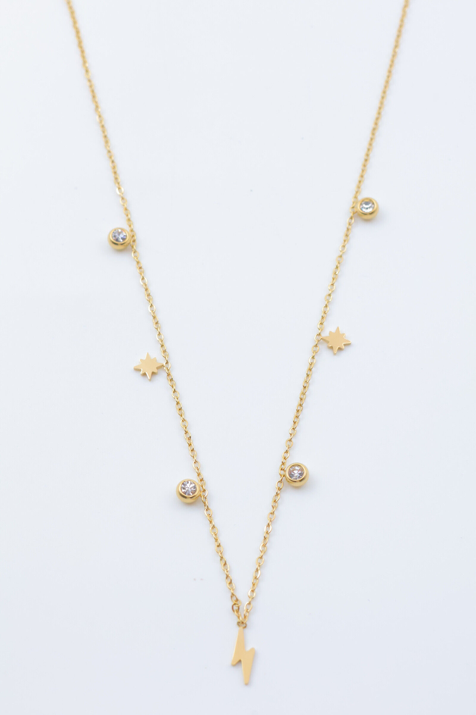 Halskette mit Blitz- und Sternanhänger – A443