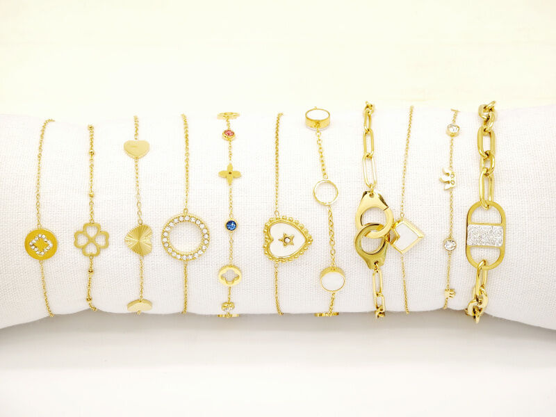 12er-Pack Edelstahlarmbänder mit Kissen - CBR3