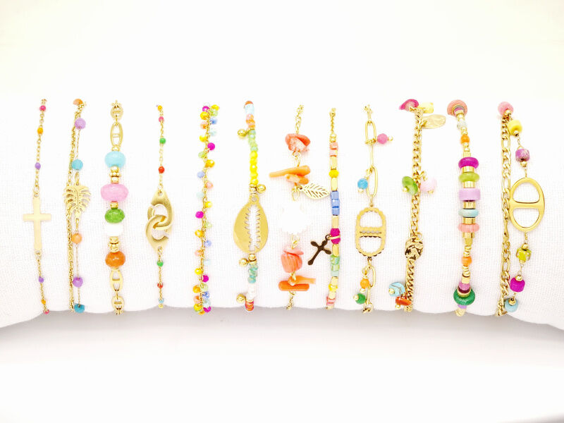 12er-Pack Edelstahlarmbänder mit Kissen - CBR5