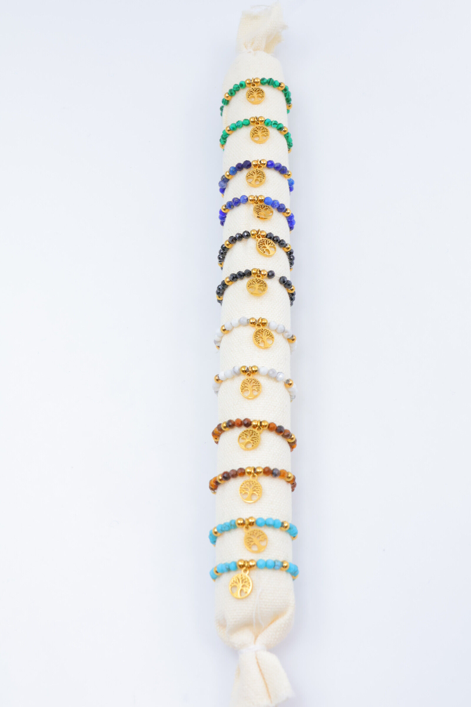 Set mit 12 verstellbaren Edelstahlringen - Kissen inklusive - CUSHION-RING12-15