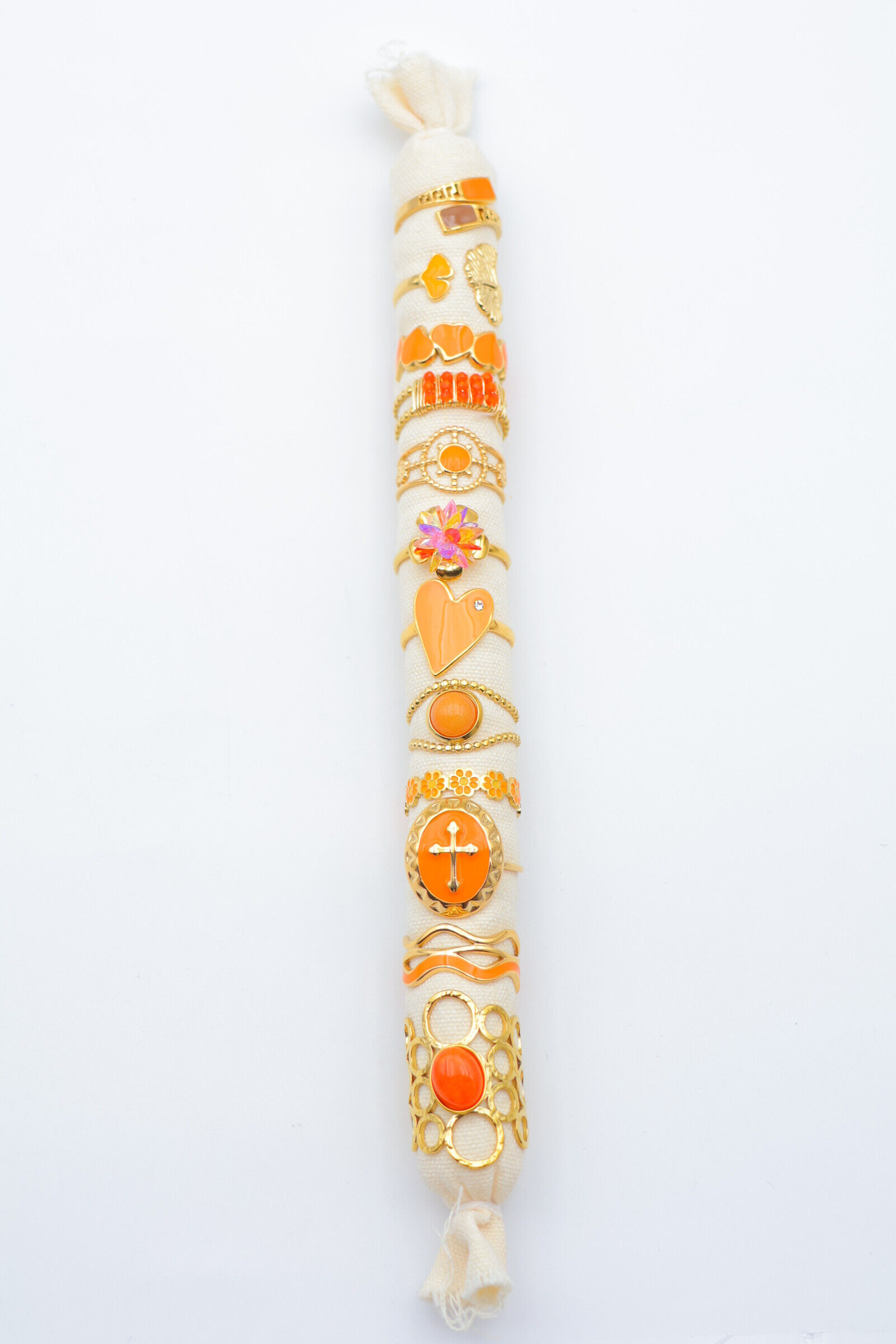 Set mit 12 verstellbaren Edelstahlringen - Kissen inklusive - COUSSIN-BAGUE12-22