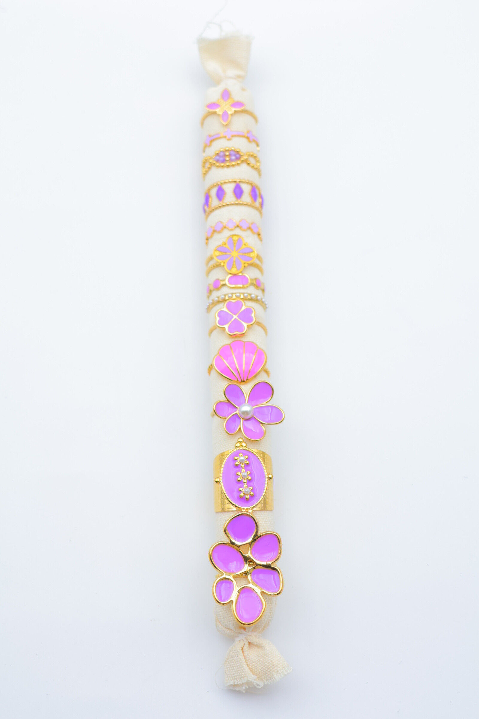 Set mit 12 verstellbaren Edelstahlringen - Kissen inklusive - COUSSIN-BAGUE12-25