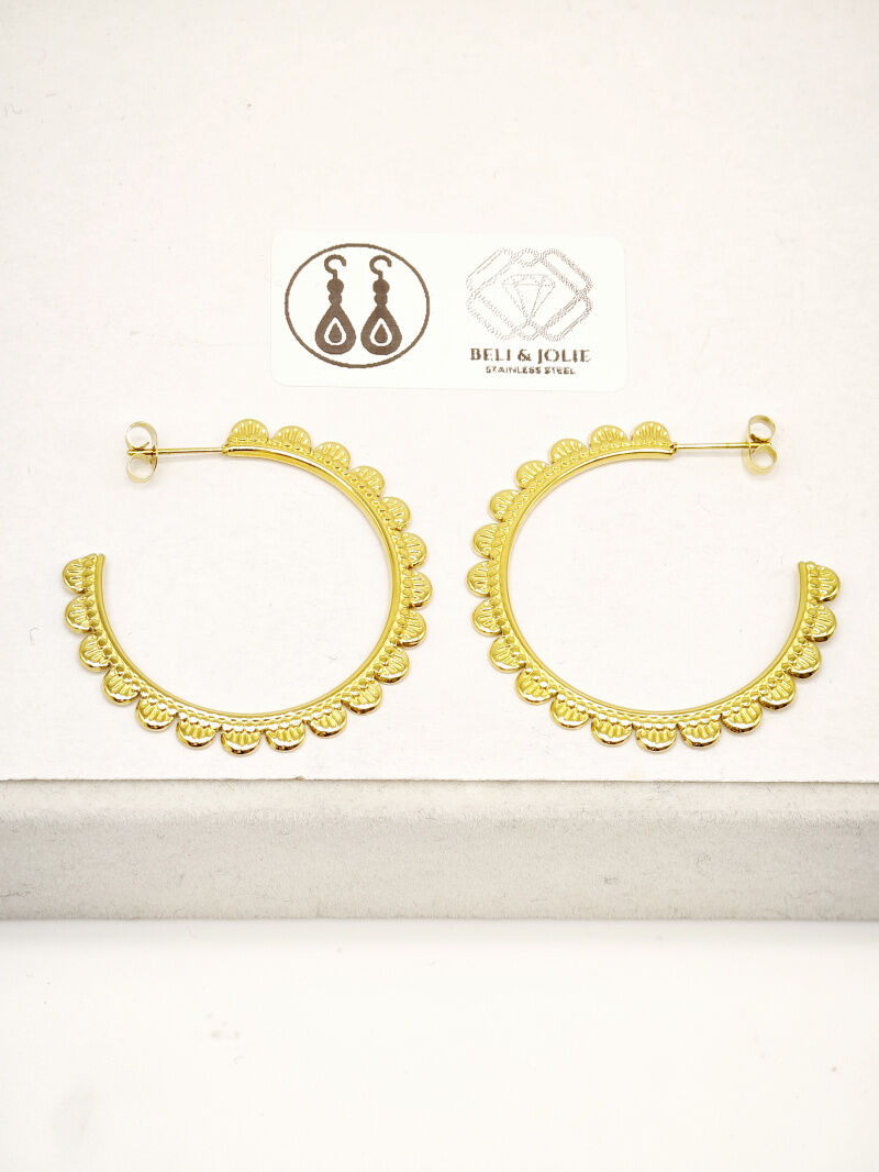 Boucles d'oreilles créoles en acier inoxydable - E36