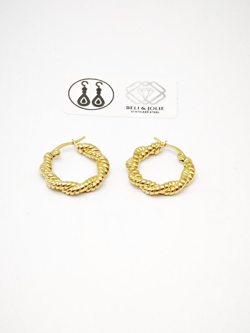 Boucles d'oreilles créoles en acier inoxydable - E46
