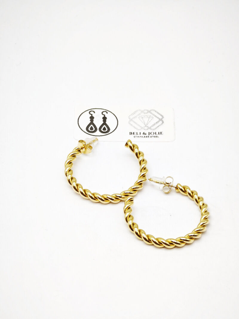 Boucles d'oreilles créoles en acier inoxydable - E49