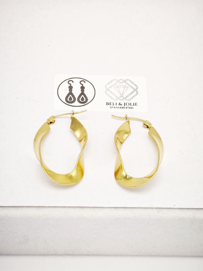 Boucles d'oreilles créoles en acier inoxydable - E91