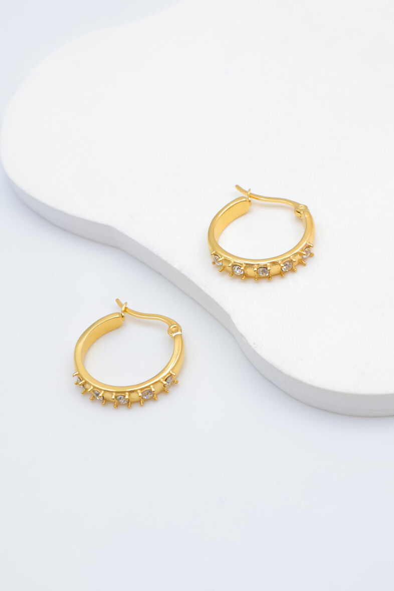 Pendientes de aro de acero inoxidable - E210