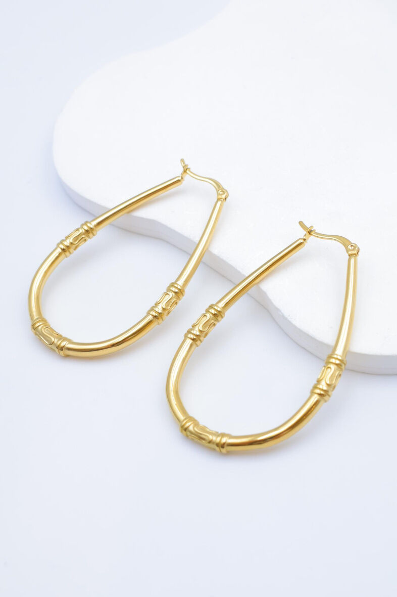 Pendientes de aro de acero inoxidable - E225