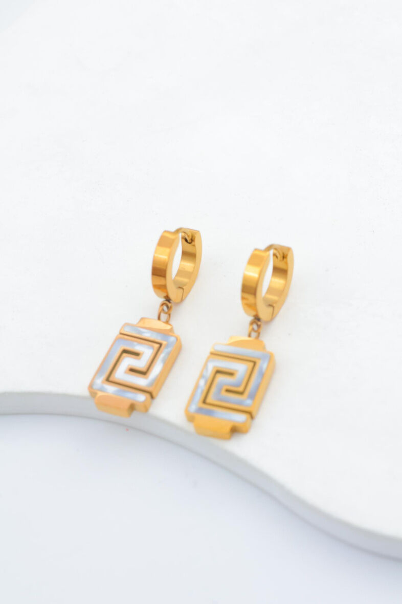 Boucles d'oreilles en acier inoxydable - F01B