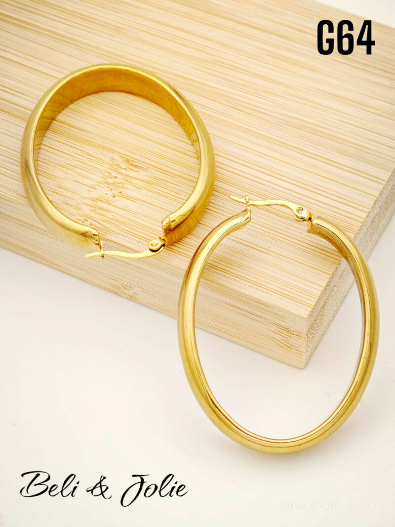 Boucles d'oreilles créoles en acier inoxydable - G64