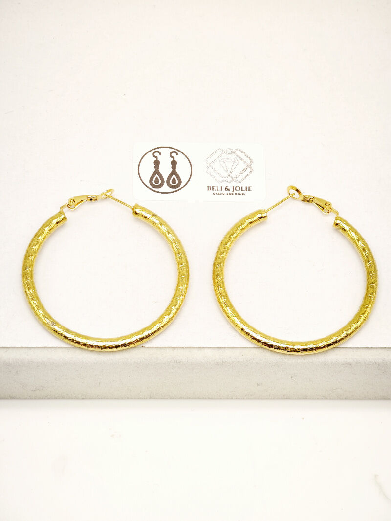 Boucles d'oreilles créoles en acier inoxydable - G70