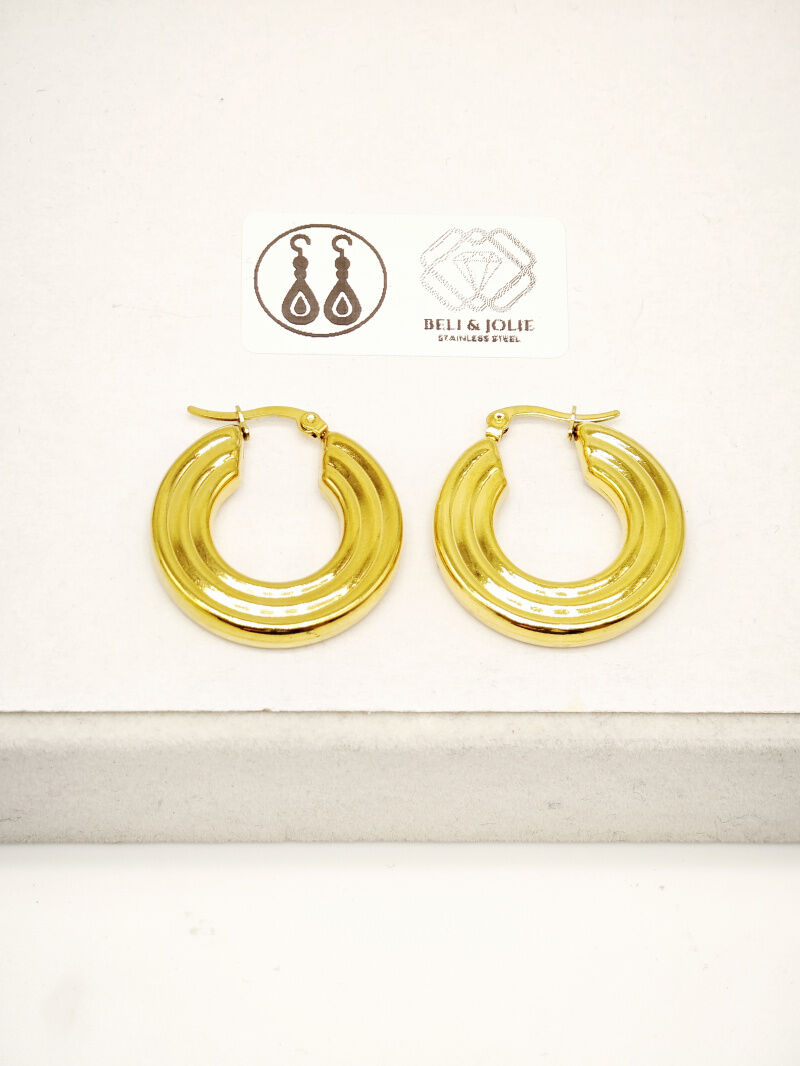 Boucles d'oreilles créoles en acier inoxydable - G72