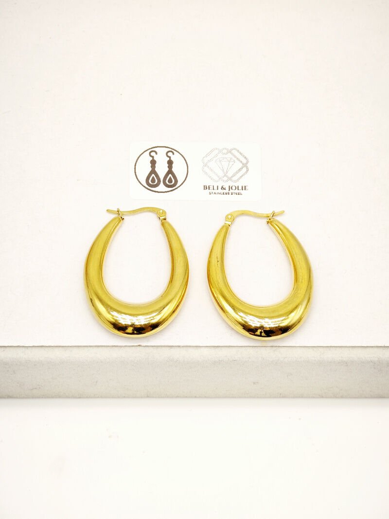 Boucles d'oreilles créoles en acier inoxydable - G73