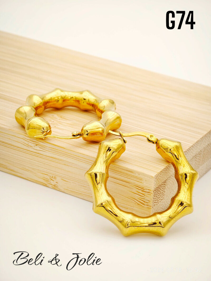 Boucles d'oreilles créoles en acier inoxydable - G74