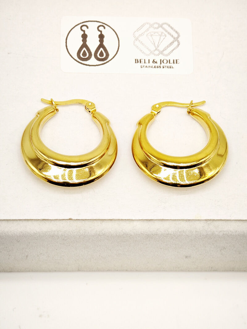 Boucles d'oreilles créoles en acier inoxydable - G75