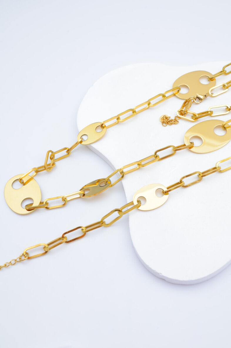 Set collana e bracciale in acciaio inossidabile - J85E