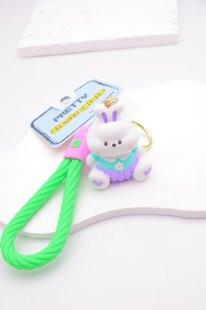 Metallischer Hasen-Schlüsselanhänger - PC41