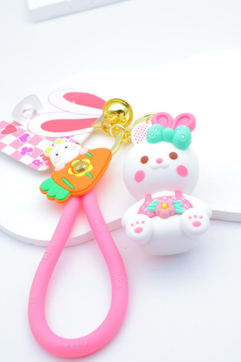 Metallischer Hasen-Schlüsselanhänger - PC48