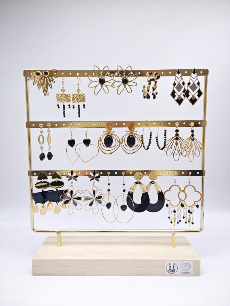 Set mit 15 Edelstahlohrringen mit Display - PR2