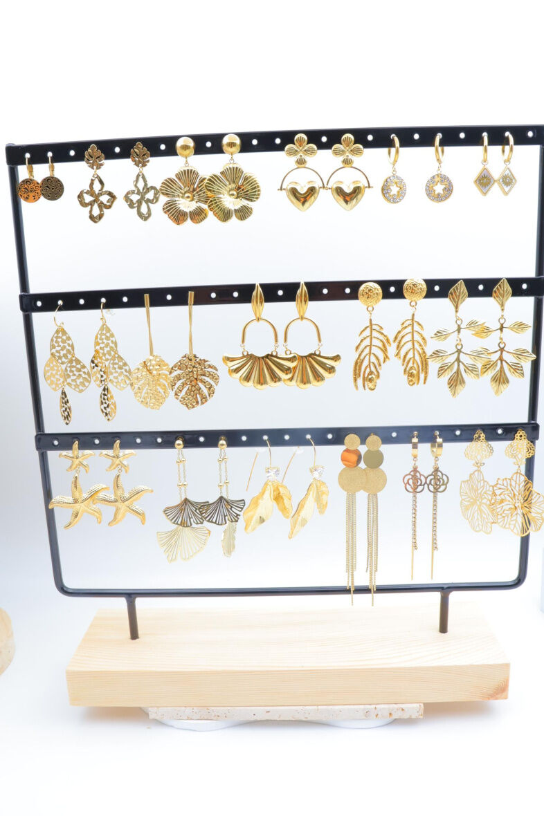 Set di 17 orecchini con espositore - PR70