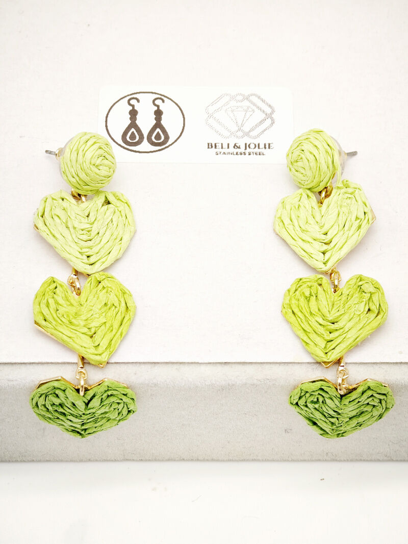 Ohrringe aus Bast und Metall - R02