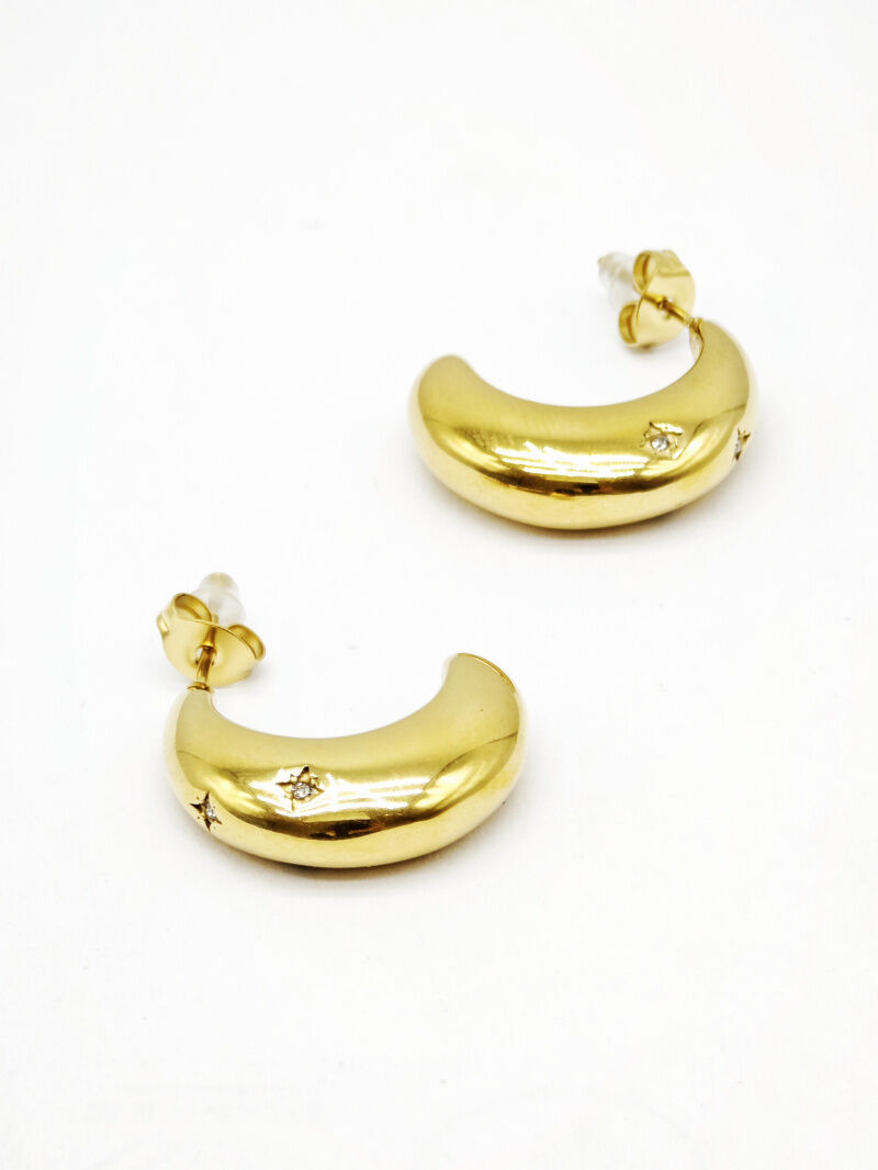 Boucles d'oreilles créoles en acier inoxydable - R45