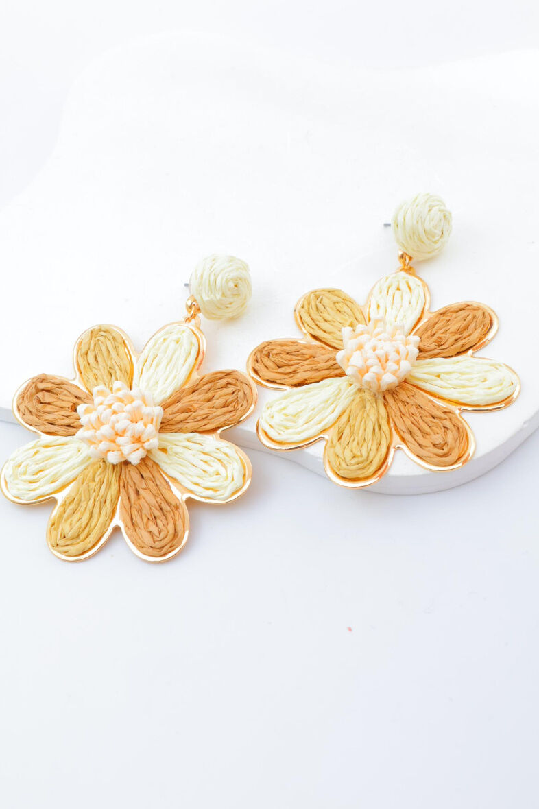 Pendientes de rafia y metal - R100