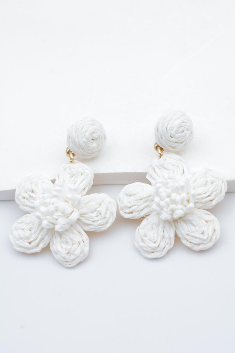 Pendientes de rafia y metal - R106