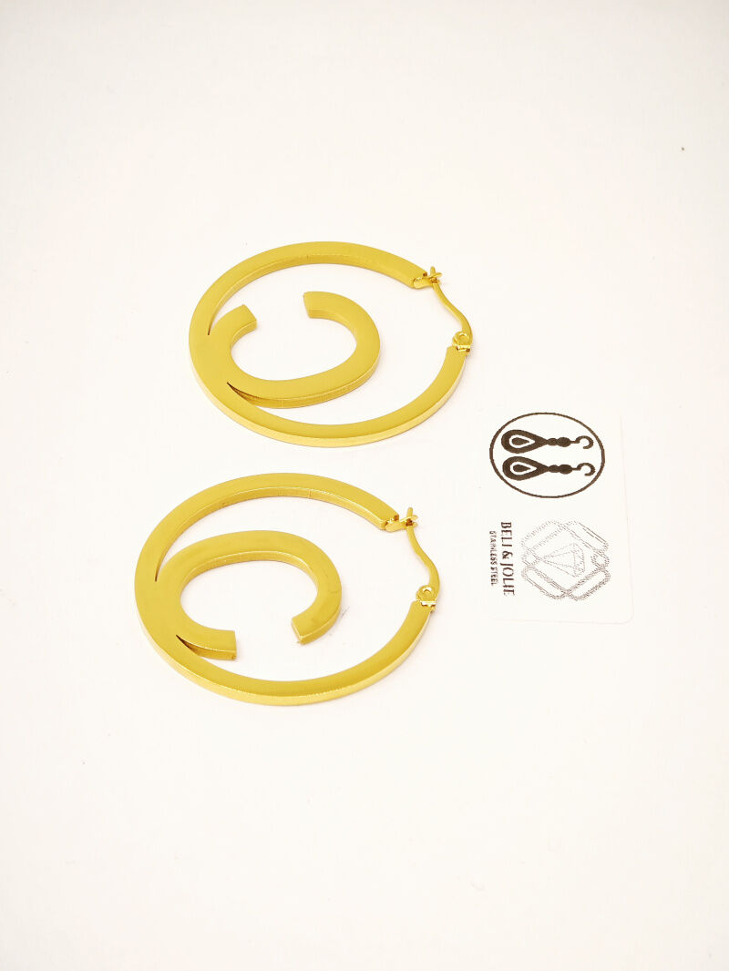 Boucles d'oreilles créoles en acier inoxydable - X25