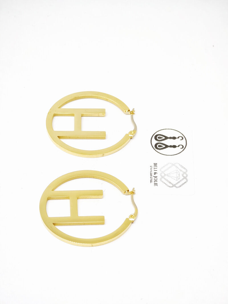 Boucles d'oreilles créoles en acier inoxydable - X26