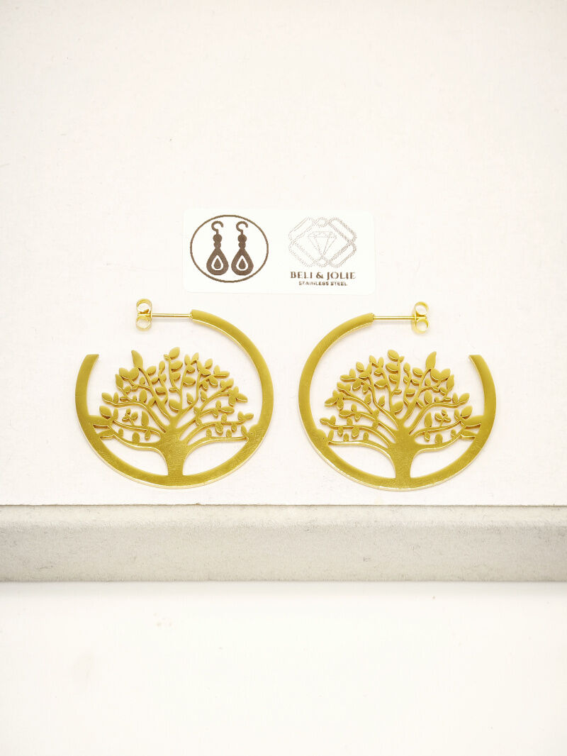 Boucles d'oreilles créoles en acier inoxydable - X28