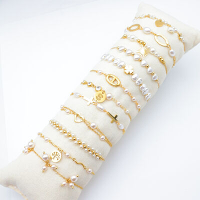 Conjunto de pulsera de acero inoxidable con cojín - A1911