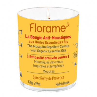 Candela repellente per zanzare con oli essenziali biologici