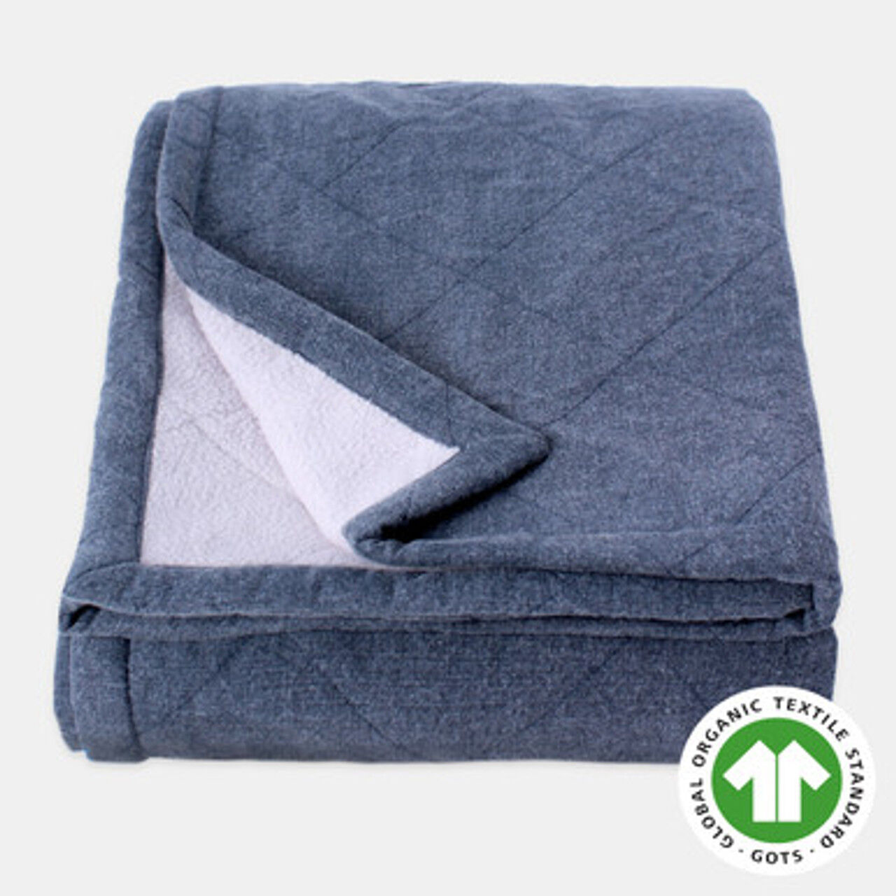 Molly Mutt Eco-Friendly Organic Pet Blanket – Dragonstone (indigo blue) | Washable, Fleece backing, Quilted, Non-Toxic 100% Cotton, 2 Sizes