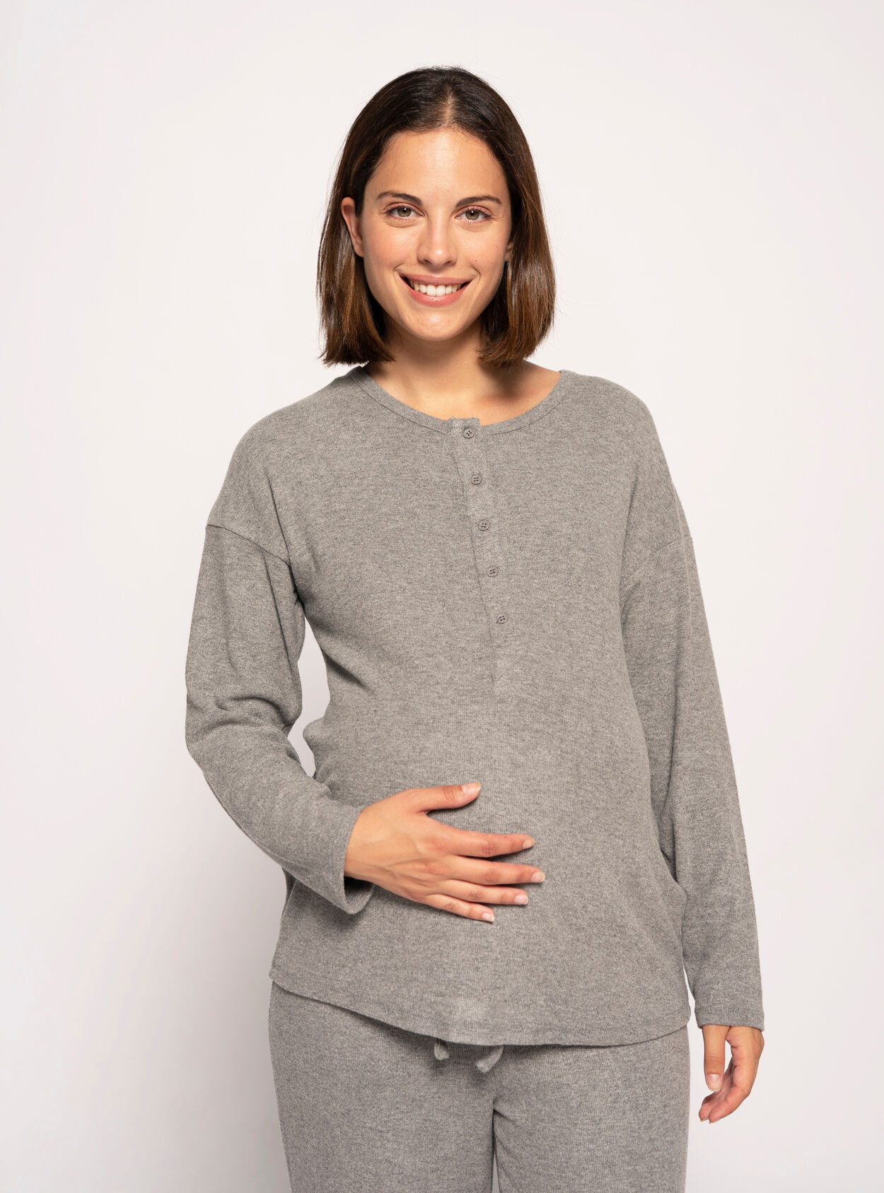 Maglietta da allattamento a costine