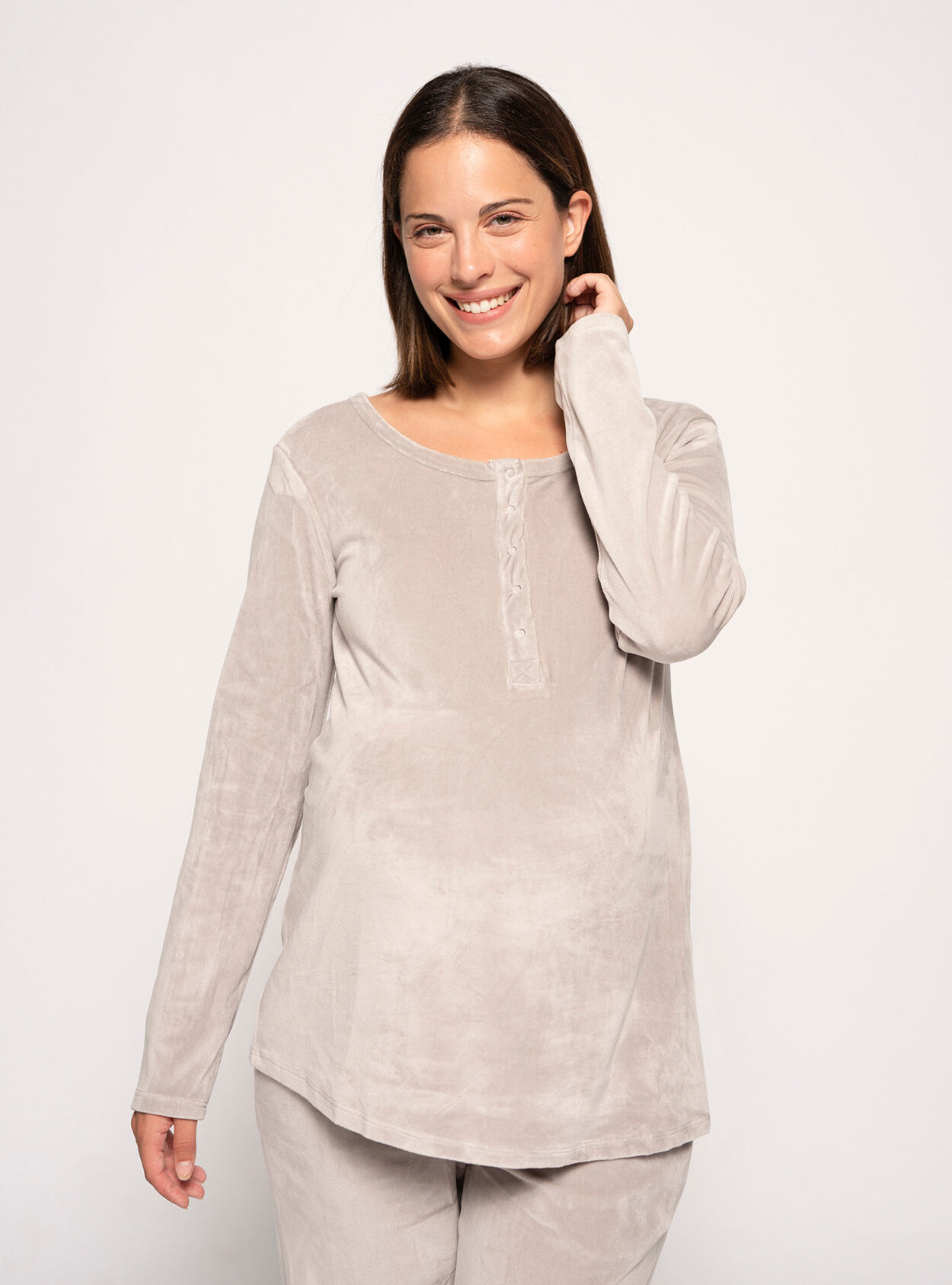 Maglietta in velluto a maniche lunghe