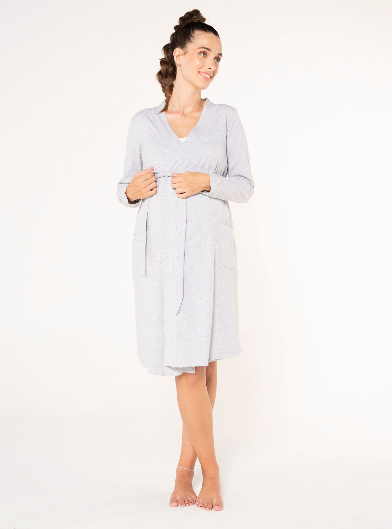 Gestreifter Umstandsmantel