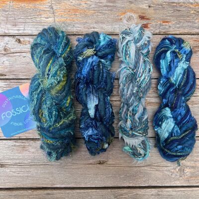 Sustainable Twist Mini Fiber Skein | Recycled Yarn for Weaving, Textile Art Supplies, Mini Loom Yarn, Knitting, Pompom, Felting, Crochet
