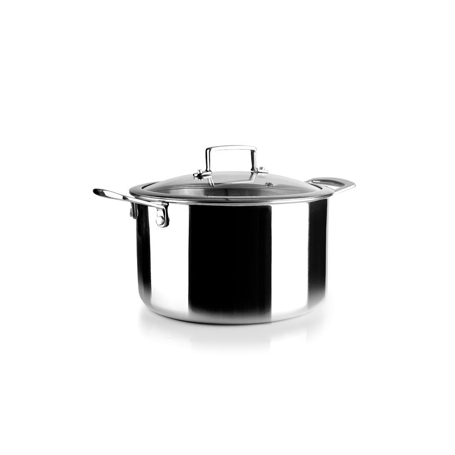 IBILI - Pentola a tre strati Triply Natural 26 cm, Acciaio inossidabile, Adatta all'induzione, senza rivestimento antiaderente