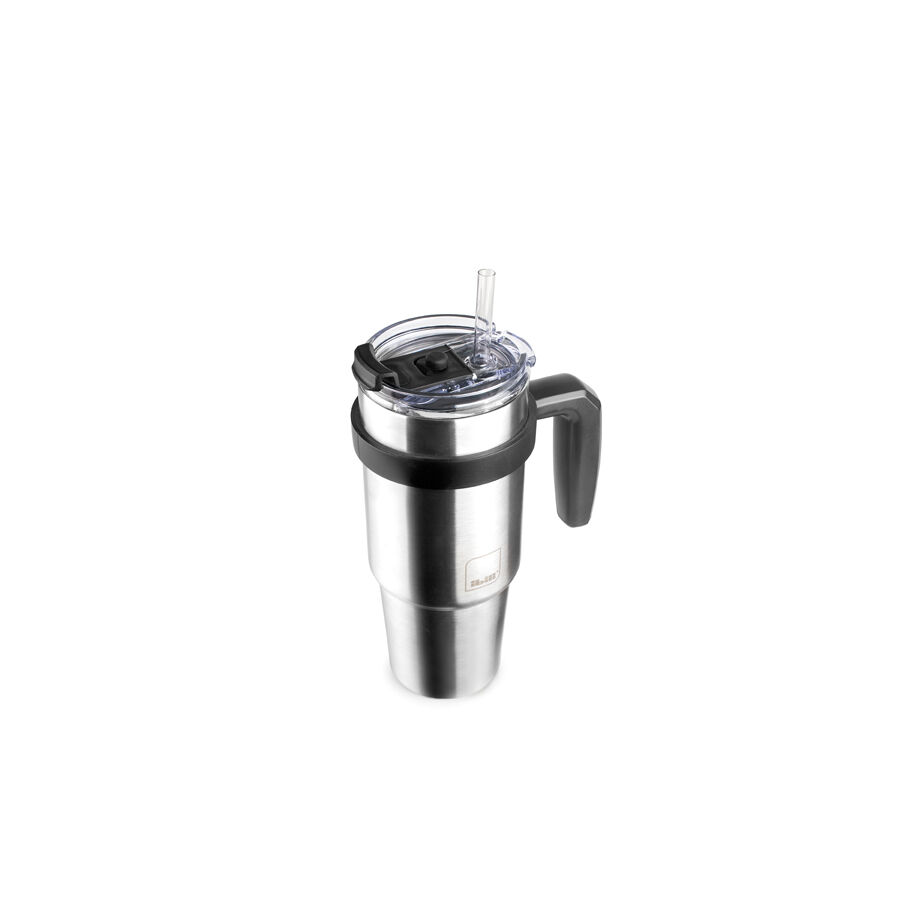 IBILI - Go 580ml Bicchiere con Manico, Acciaio Inox 18/10, Doppia Parete, Riutilizzabile