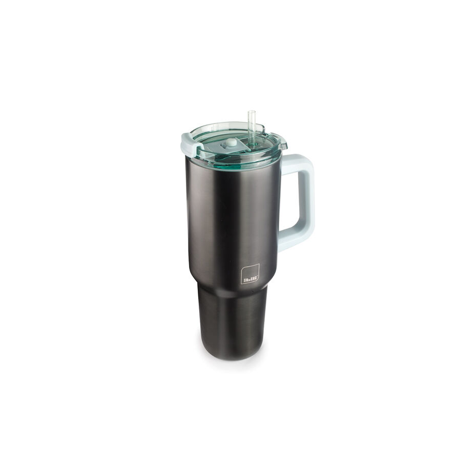 IBILI - Go Bicchiere da 900 ml con manico, acciaio inox 18/10, doppia parete, riutilizzabile