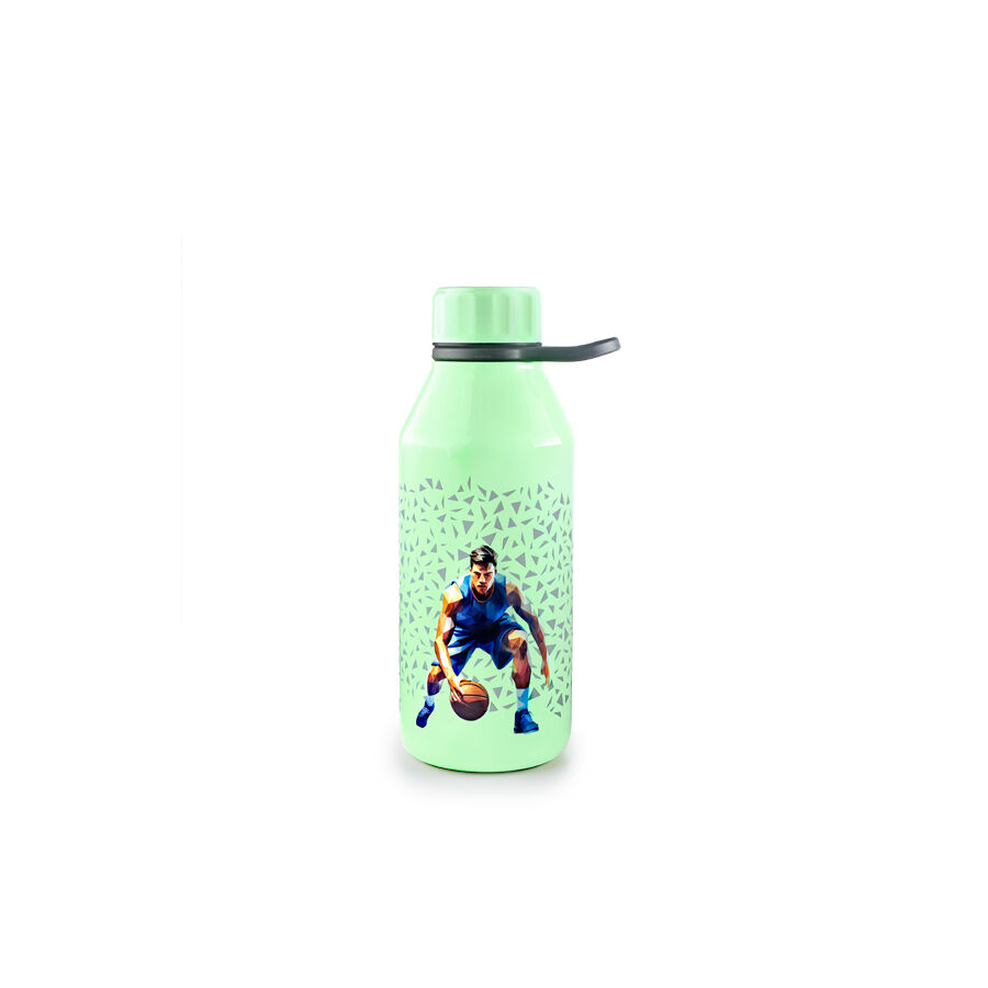 IBILI - Botella Termo Dobl.Pared Basket Kids 350 ml, Acero Inoxidable 18/10, Doble pared, Reutilizable