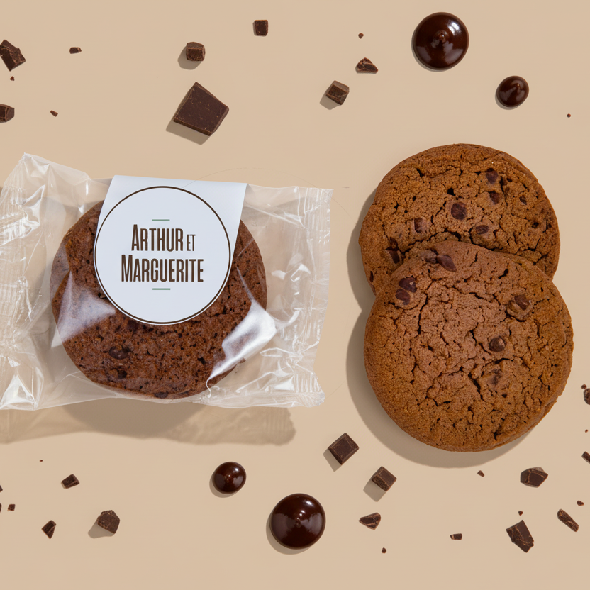 Keksbeutel mit 2 Keksen mit intensivem Schokoladengeschmack – 60 g