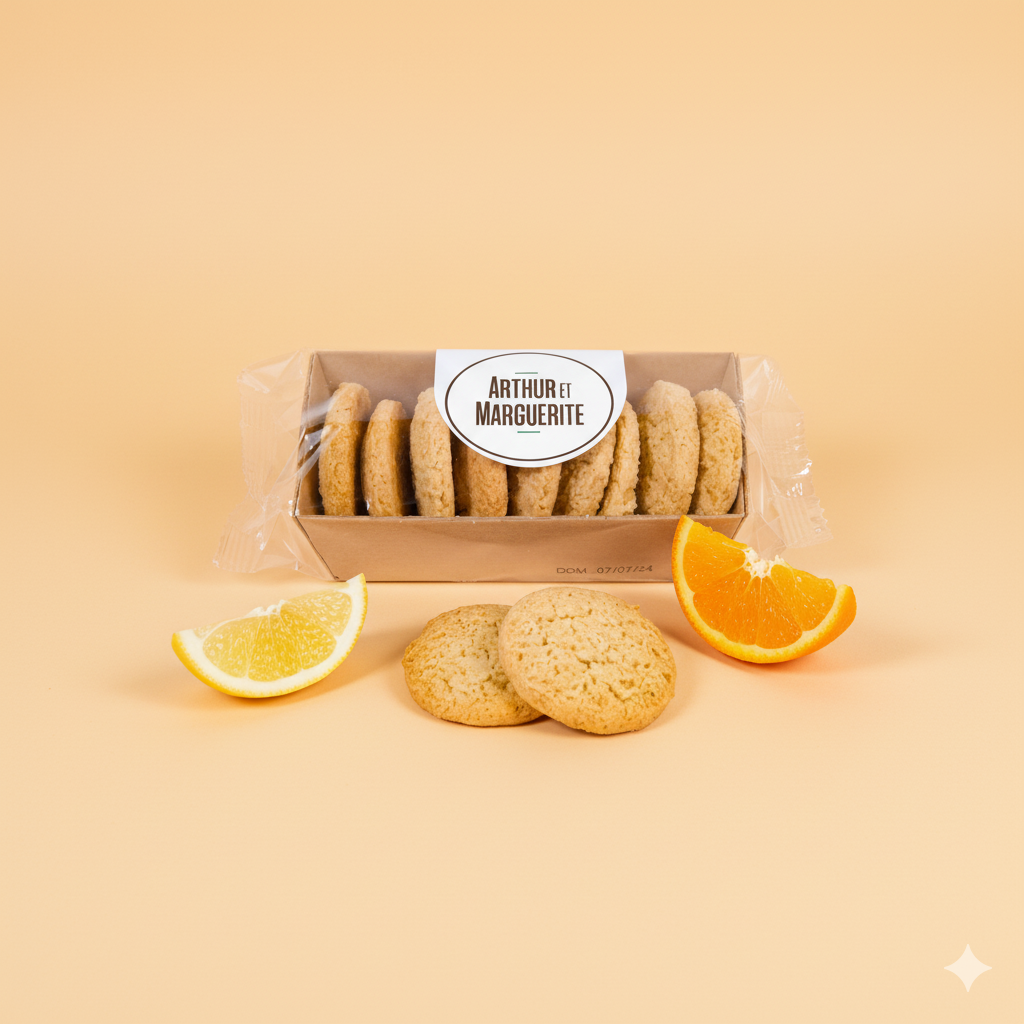 Süße Kekse in einer Schale mit Orangen- und Zimtgeschmack - 65 g