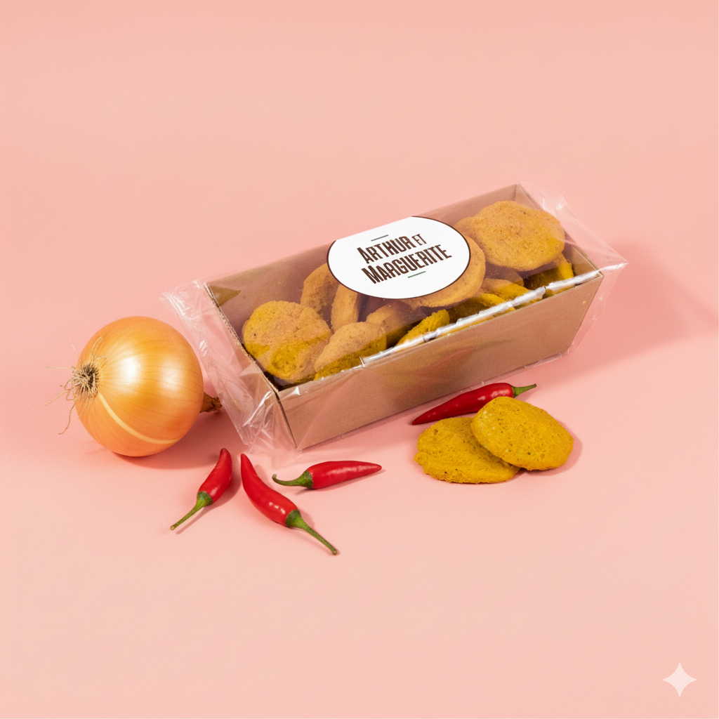 Aperitifkekse in einer Schale mit Zwiebel- und Espelette-Pfeffergeschmack - 60 g