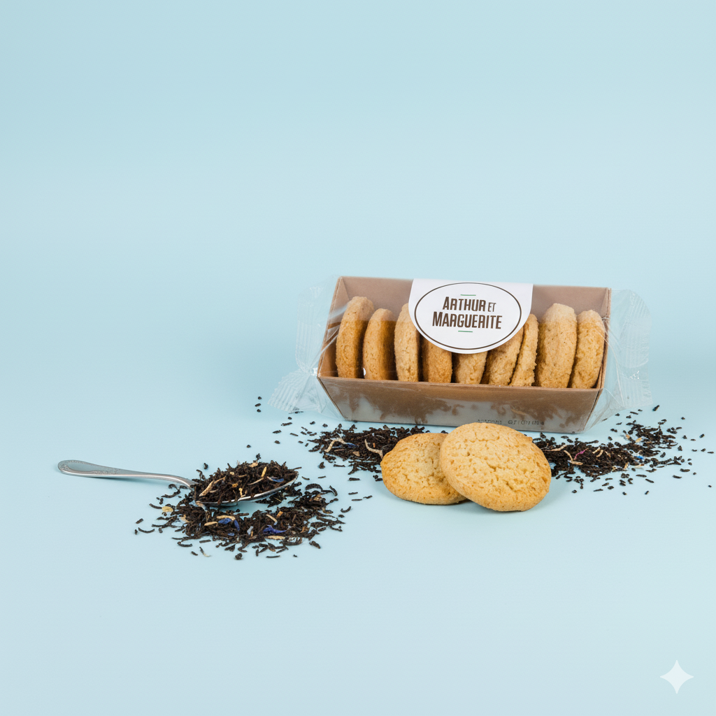 Süße Kekse in einer Schale mit Earl Grey Teegeschmack - 65g